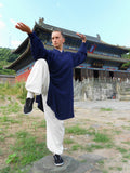 Dark Blue and White Taoist Uniform
