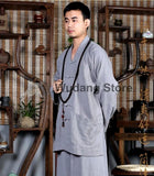 V-Neck Grey Tai Chi Shirt - Wudang Store