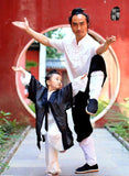 White Taoist Uniform with Black Overcoat for Kids