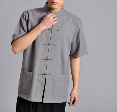 Grey Short Sleeved Tai Chi Shirt - Wudang Store