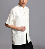 White Short Sleeved Tai Chi Shirt - Wudang Store