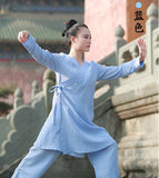 Presentable Wudang Taoist Suit for Girls and Women Slimfit Sky Blue