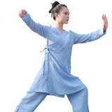 Presentable Wudang Taoist Suit for Girls and Women Slimfit Sky Blue
