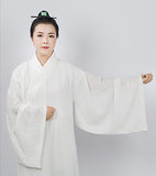 Traditional White Taoist Priest Uniform with Extra Wide Sleeves