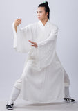 Traditional White Taoist Priest Uniform with Extra Wide Sleeves