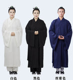 Traditional Navy Blue Taoist Priest Uniform with Extra Wide Sleeves