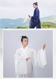 Traditional White Taoist Priest Uniform with Extra Wide Sleeves