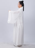 Traditional White Taoist Priest Uniform with Extra Wide Sleeves
