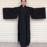 Traditional Black Taoist Priest Uniform with Extra Wide Sleeves