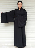 Traditional Black Taoist Priest Uniform with Extra Wide Sleeves