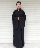 Traditional Black Taoist Priest Uniform with Extra Wide Sleeves