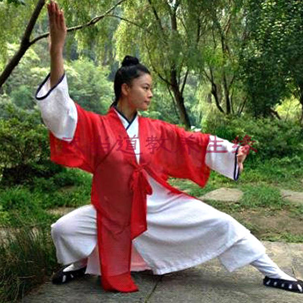 White Taoist Uniform with Red Overcoat