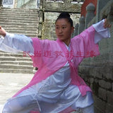 White Taoist Uniform with Pink Overcoat