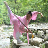 White Taoist Uniform with Pink Overcoat