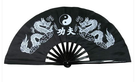 Tai Chi Fan Yin-Yang Dragon Black - Wudang Store