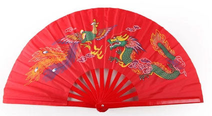 Tai Chi Fan Dragon & Phoenix Red - Wudang Store