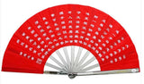 Red Stainless Steel Scholar Tai Chi Fan - Wudang Store