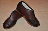 Padded Brown Leather Winter Tai Chi Boots