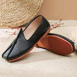 Old Beijing Handmade Leather Sole Tai Chi Slippers Black