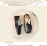 Old Beijing Handmade Leather Sole Tai Chi Slippers Black