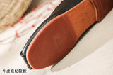 Old Beijing Handmade Leather Sole Tai Chi Slippers Black