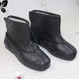 Yanshuge Old Beijing Handmade Full Leather Tai Chi Boots Black