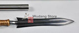 Stainless Steel Qiang with Pattern Steel Point - Wudang Store