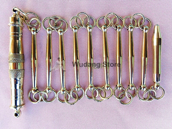 Rounded Refined Brass 9 Jiu Jie Bian - Wudang Store