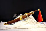 Flexible or Stiff Red Pattern Steel Dao with Sheath - Wudang Store