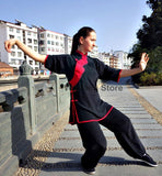 100% Silk Black & Red Tai Chi Performance Uniform - Wudang Store