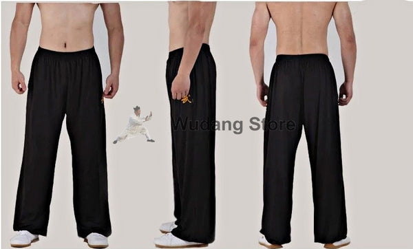 Traditional Black Sport Function High Elastic Tai Chi Pants S-XXXL - Wudang Store