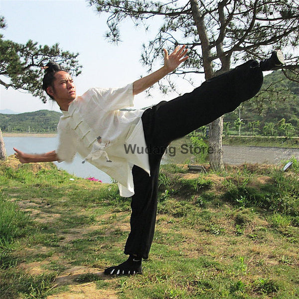 Black & White Short Sleeved Tai Chi Uniform - Wudang Store