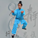 Sky Blue Tai Chi Uniform Thin Outerlines - Wudang Store