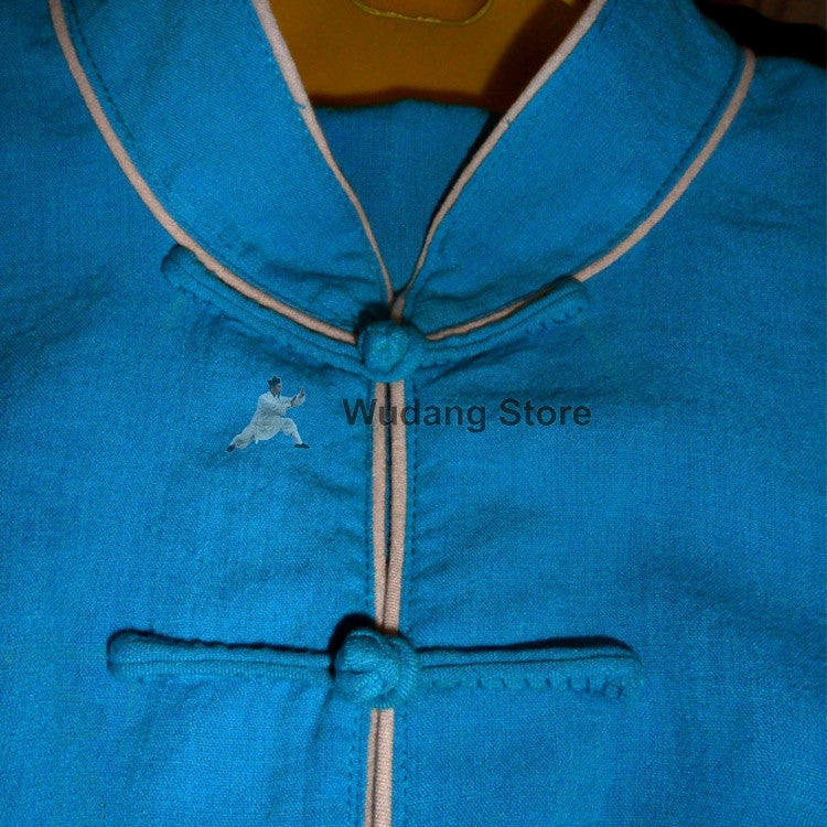 Sky Blue Tai Chi Uniform Thin Outerlines - Wudang Store