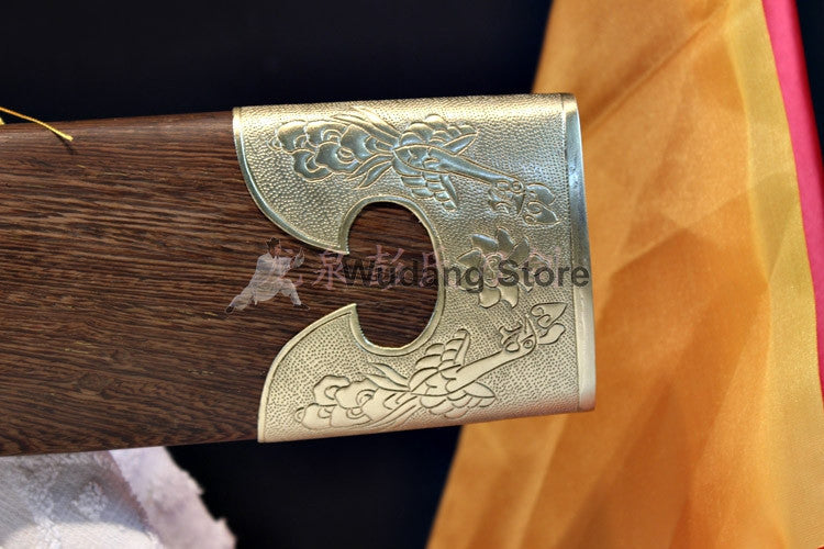 Flexible or Stiff Red Pattern Steel Dao with Sheath - Wudang Store