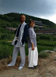 Grey & White Tai Chi Uniform Dragon Sewing - Wudang Store