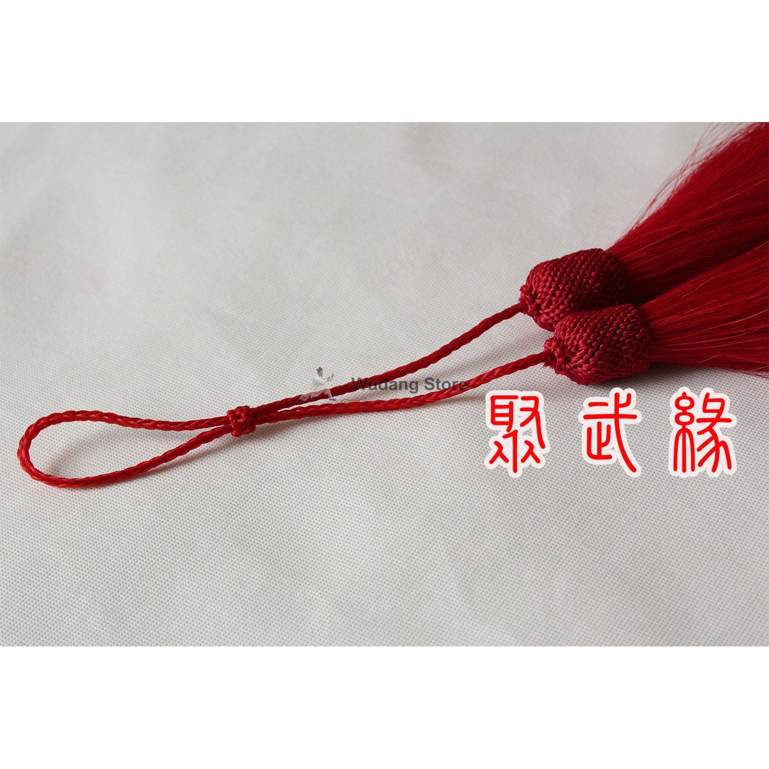 Hand-Woven Real Horse Hair Red Sword Tassel - Wudang Store
