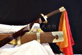 Flexible or Stiff Red Pattern Steel Dao with Sheath - Wudang Store