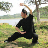 Black Short Sleeved Tai Chi Uniform - Wudang Store