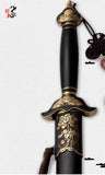 Dark Sandalwood Peony Carvings Wudang Tai Chi Jian, Stainless or Pattern Steel