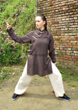 Brown & Beige Feminine Tai Chi Suit - Wudang Store