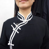 Black & White Long Tai Chi Shirt for Women - Wudang Store