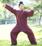 Handmade Maroon Wudang Tai Chi Uniform Open Sleeves - Wudang Store