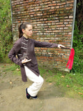 Brown & Beige Feminine Tai Chi Suit - Wudang Store