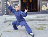 Handmade Navy Blue Wudang Taoist Tai Chi Suit Open Sleeves - Wudang Store