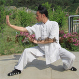 White Short Sleeved Tai Chi Uniform - Wudang Store