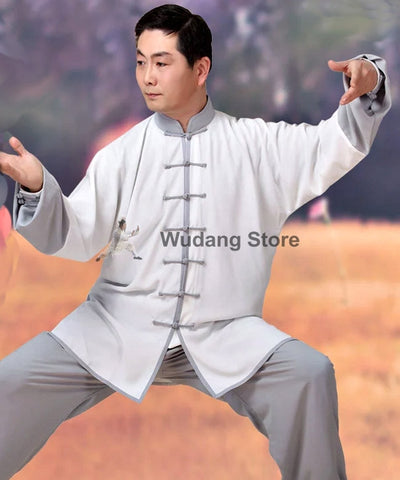 White & Grey Tai Chi Uniform - Wudang Store