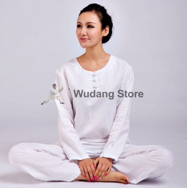 White Round Collar Tai Chi Uniform - Wudang Store