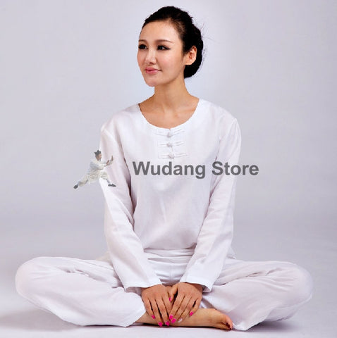 White Round Collar Tai Chi Uniform - Wudang Store