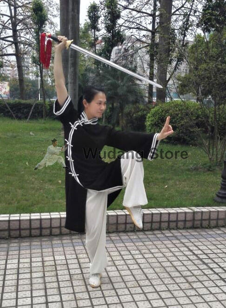 Black & White Long Tai Chi Uniform - Wudang Store